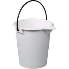 Seaux en PE blanc et anse noir avec bec verseur