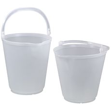 Seaux en polypropylène transparent avec bec verseur