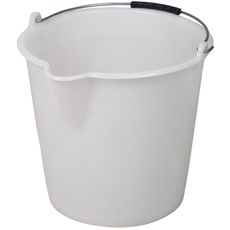 Seaux en PE blanc et anse en métal avec bec verseur