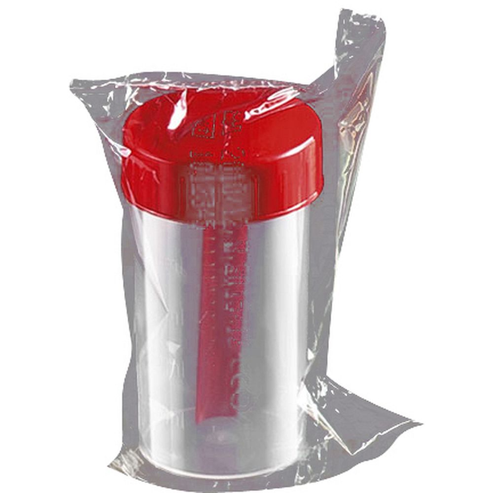 Pots pour coprologie avec spatule en polypropylène