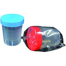 Flacons gradués 150 ml pour urine en polypropylène
