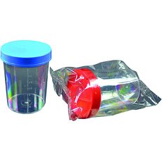 Flacons gradués pour urine 200 ml en polystyrène