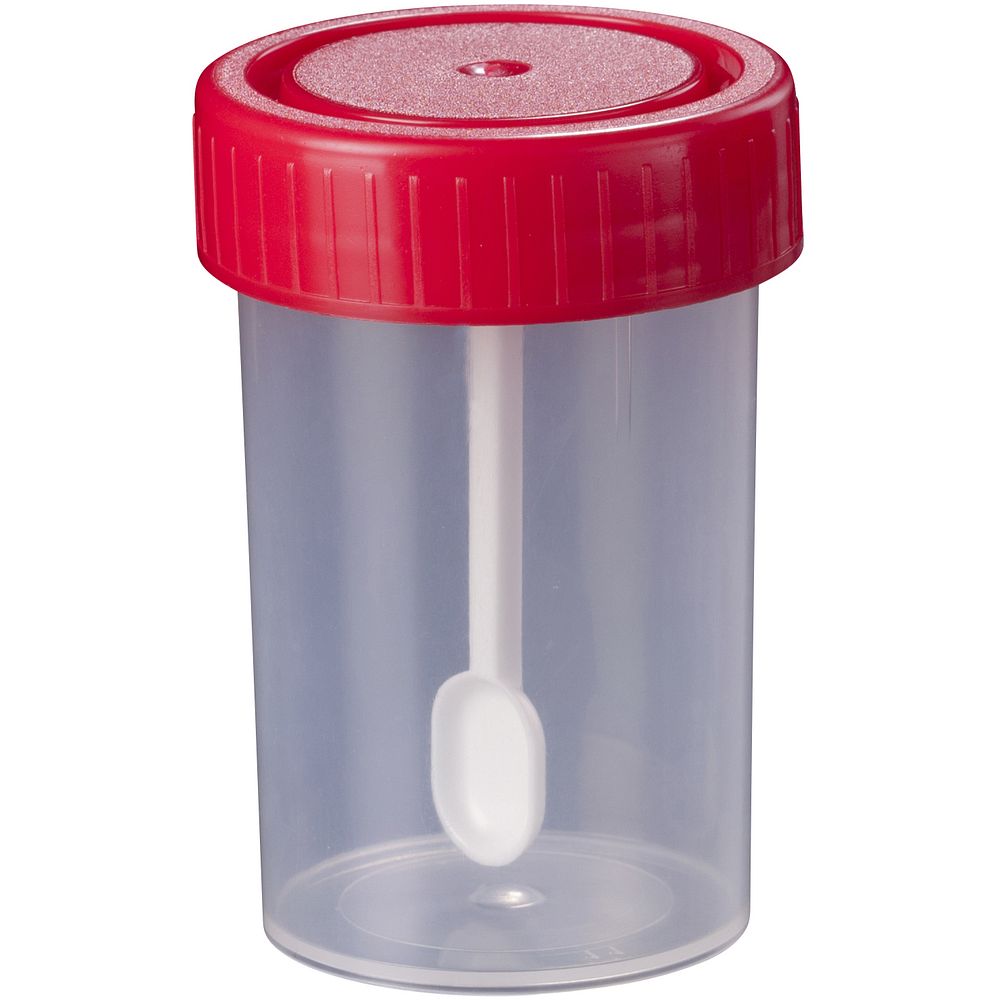 Pots pour coprologie avec spatule 30 à 150&nbspml, en polypropylène