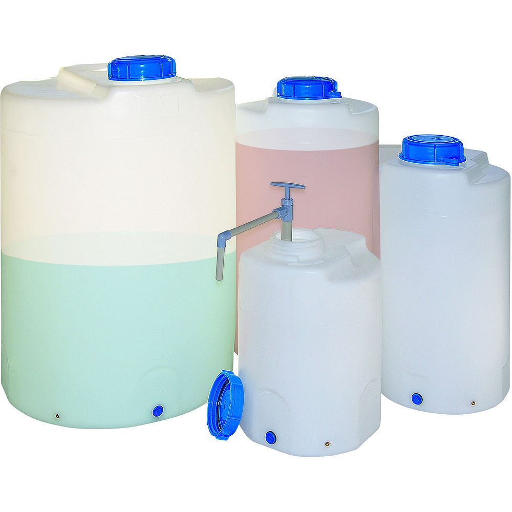 Réservoirs / fûts 60 à 500&nbsplitres pour dosage et mélange en polyéthylène LDPE