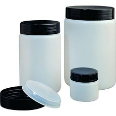 Pots à col large polyéthylène HDPE avec capuchon à vis et obturateur