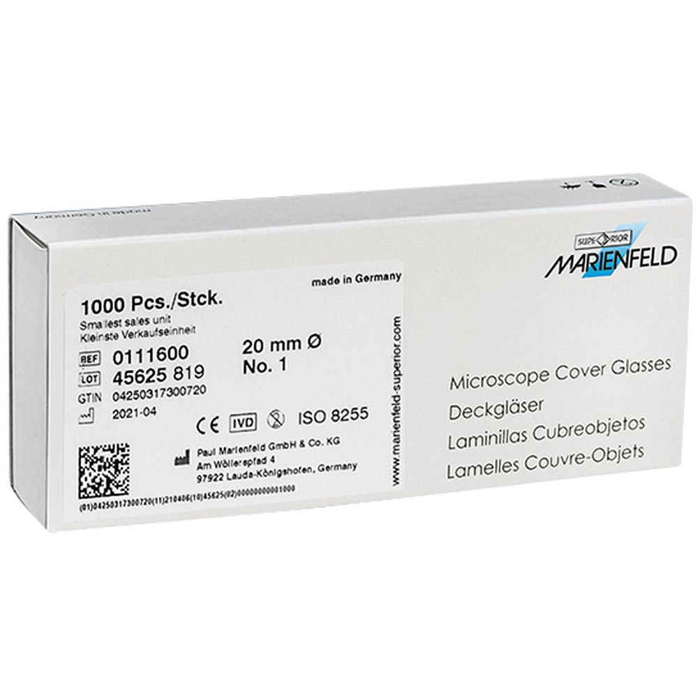 Lamelles couvre-objet hydrophobes en verre borosilicaté SCHOTT D 263® M