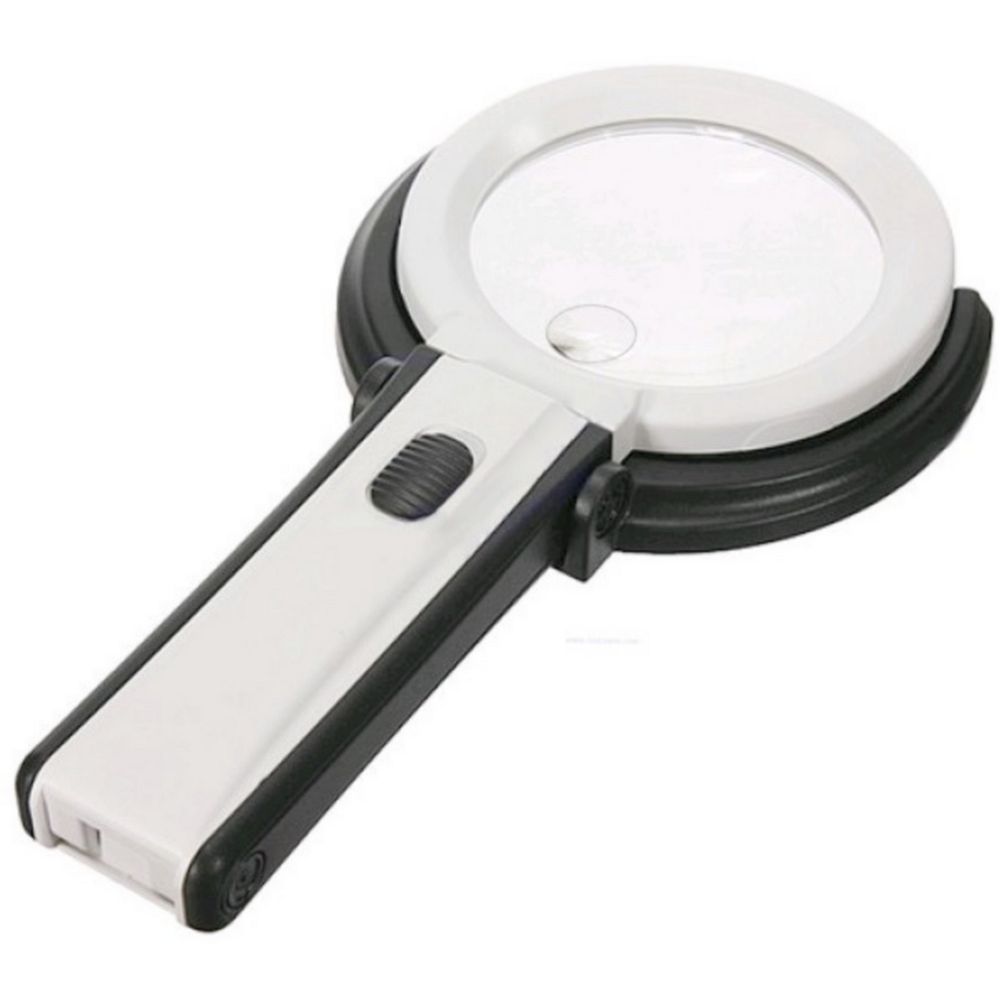 Loupe ronde éclairante de table ou à main