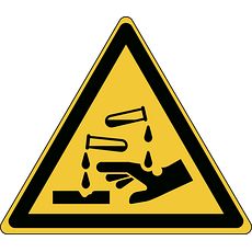 Etiquettes adhésives en polyester laminé - Substances corrosives