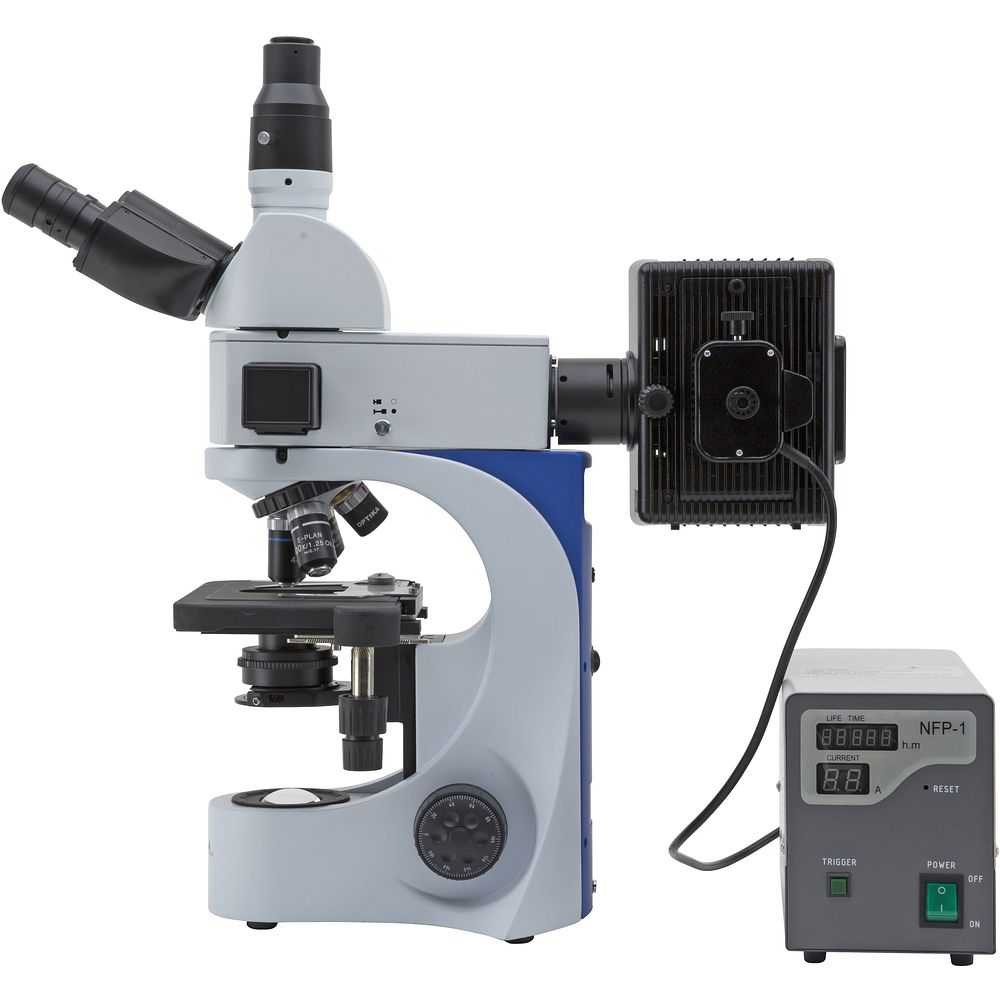 Microscope à fluorescence éclairage par lampe à vapeur de mercure