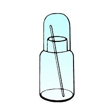 Fiole distributrice avec baguette en verre