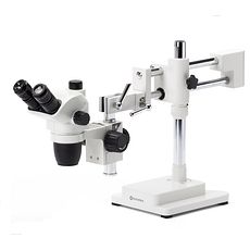 Stéréomicroscopes zoom jusqu'à 180x, statif à bras déporté double