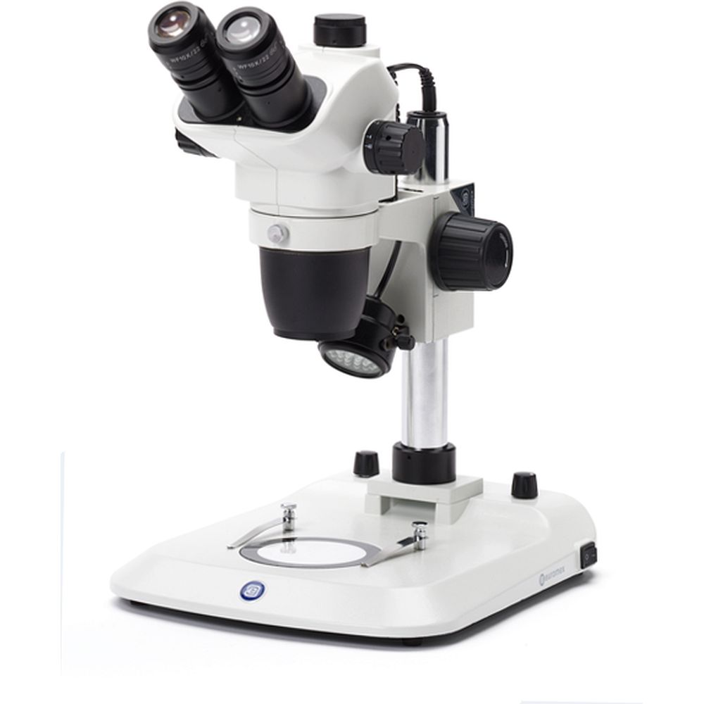 Stéréomicroscopes zoom jusqu'à 180x, statif à colonne