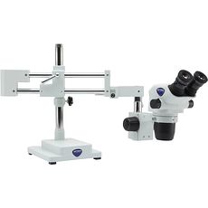 Stéréomicroscopes zoom jusqu'à 225x, statif à bras déporté double