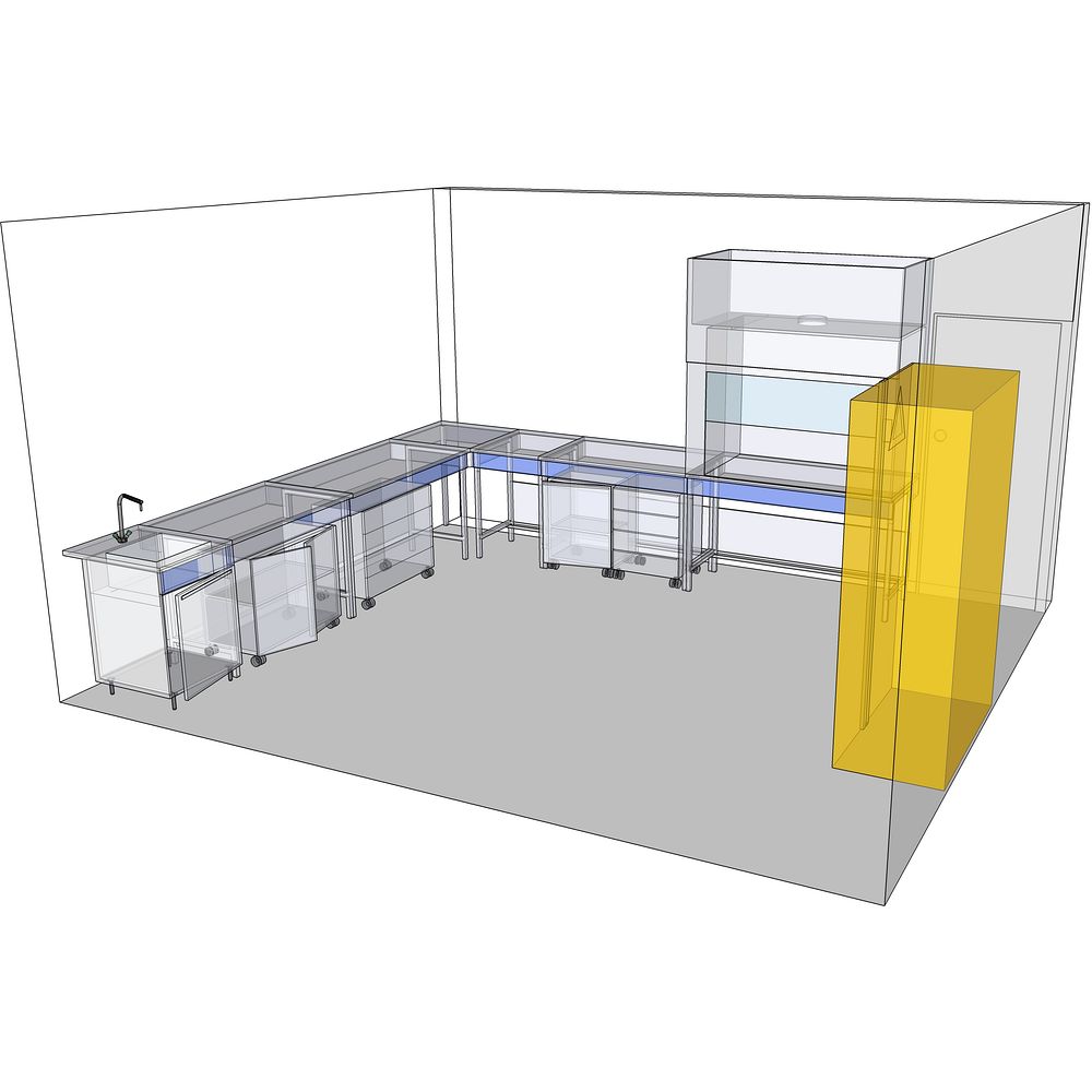 Réalisation de plans 3D précis pour l'aménagement d'un laboratoire
