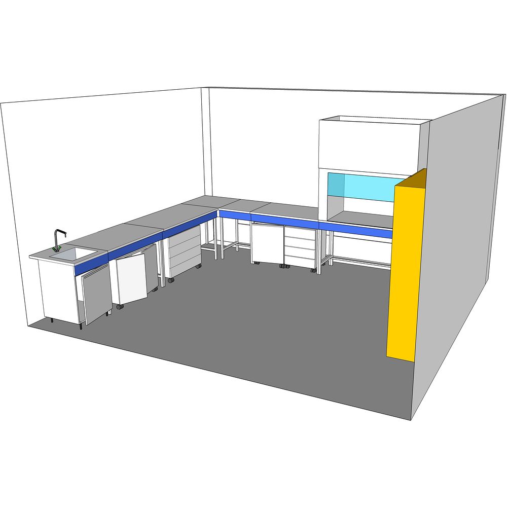 Plan 3D réalisé par le bureau d'étude de Labo Moderne