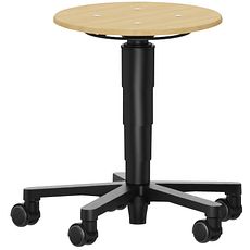 Tabouret Allround 2 sur roulettes, en hêtre