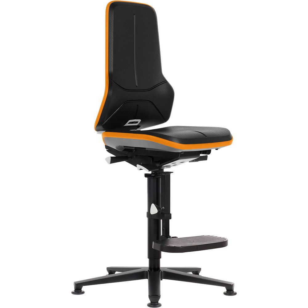 Sièges Neon en cuir synthétique sur roulettes avec marchepieds
