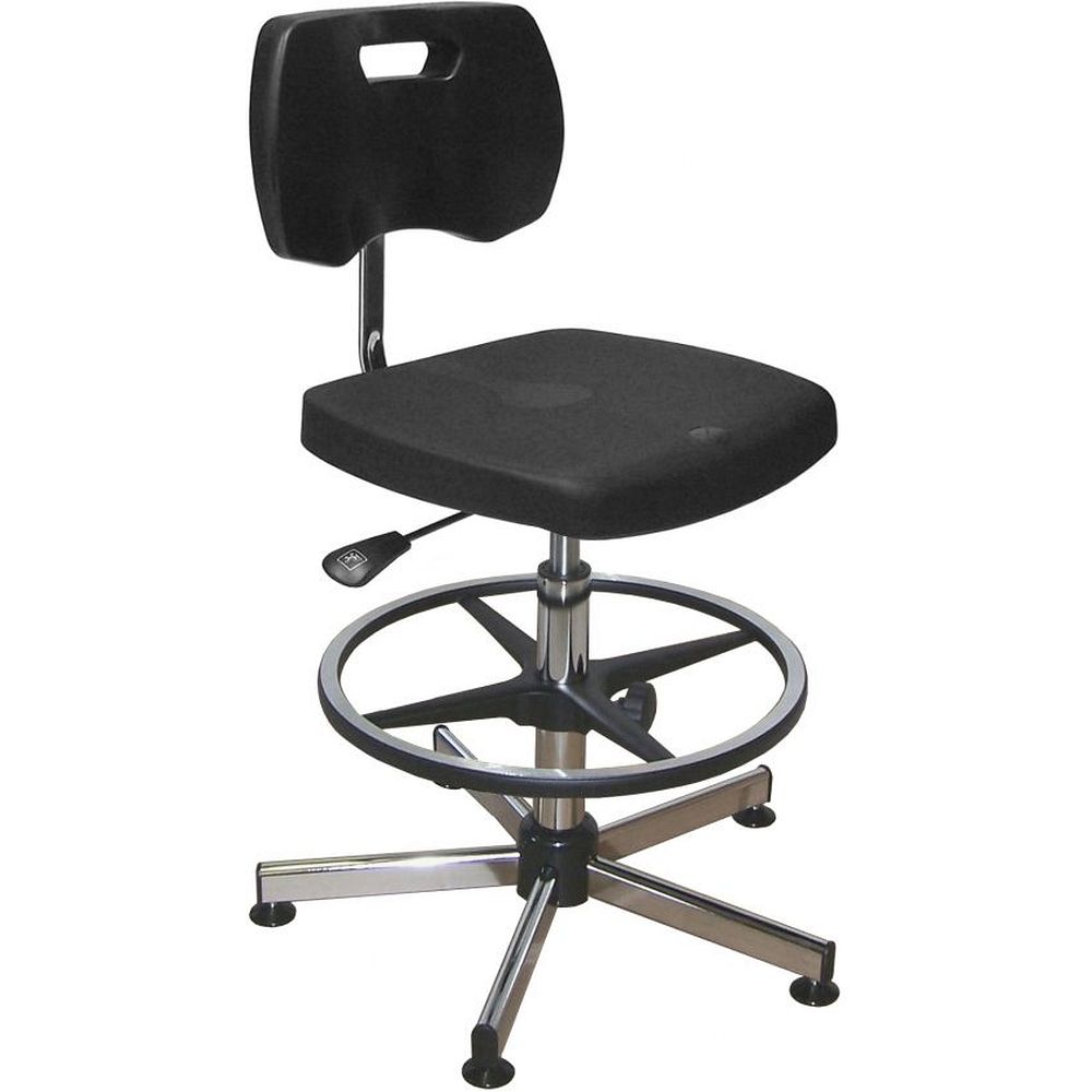 Chaises ajustables en polyuréthane ESD avec pied chromé