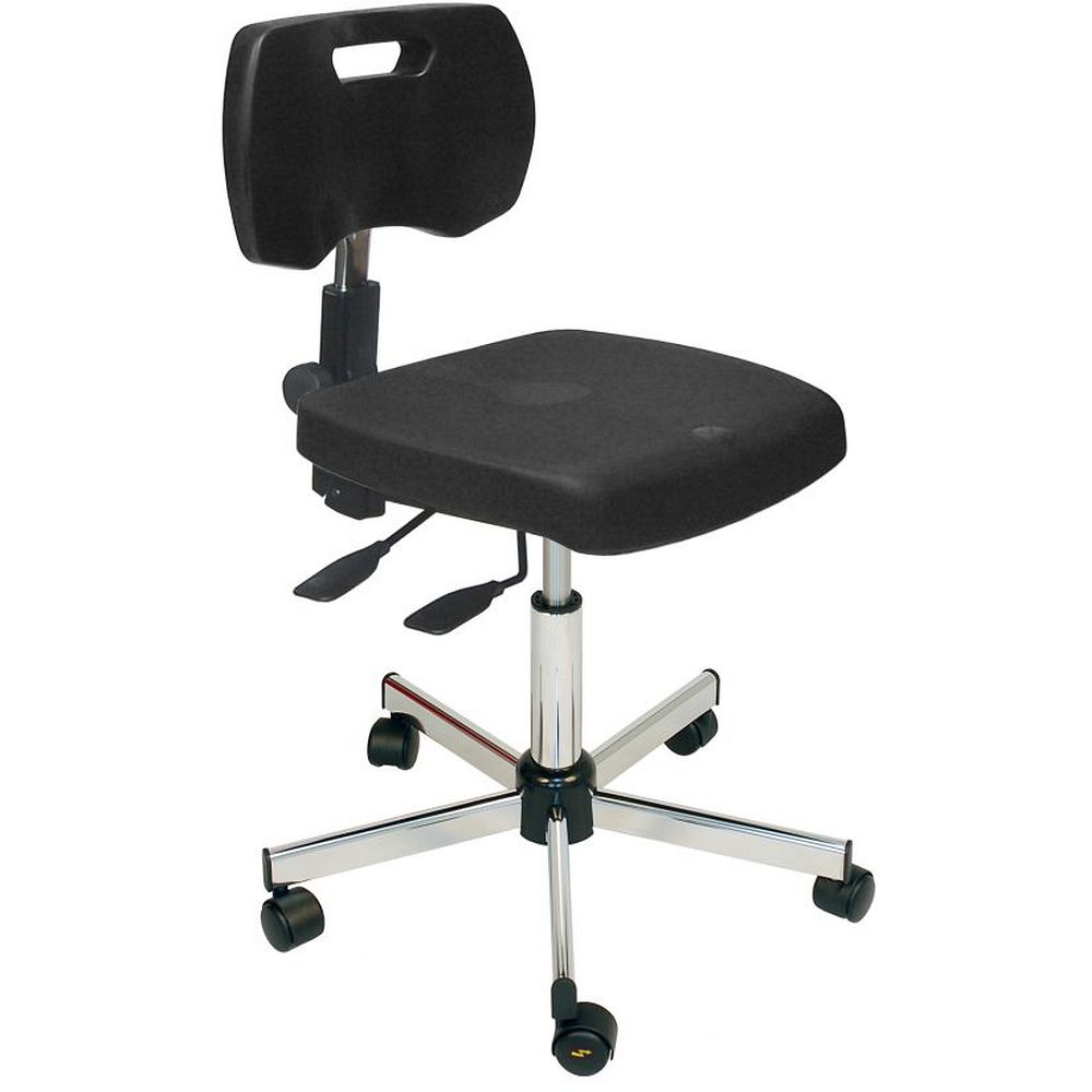 Chaise asynchrone en polyuréthane ESD avec pied chromé
