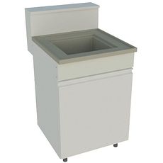 Laveries sur meuble, avec dosseret et tablette - cuve monobloc en polypropylène