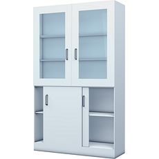 Armoire combinée 2 portes battantes et 2 portes coulissantes