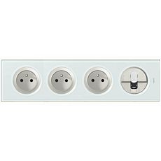 Bloc trois prises + une prise RJ45 encastrables
