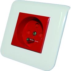 Prise électrique à détrompeur avec terre, à encaster
