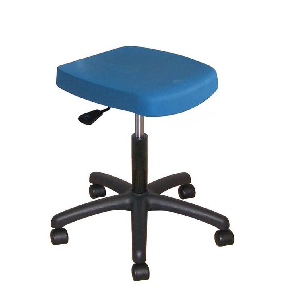 Tabourets semi-assis en polyuréthane avec pied polyamide, sur roulettes