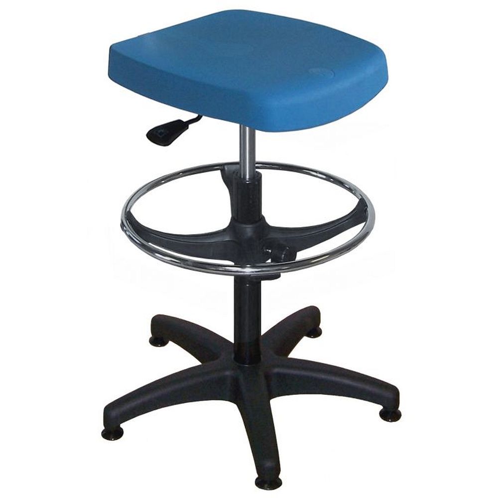 Tabourets semi-assis en polyuréthane avec pied polyamide, sur patins