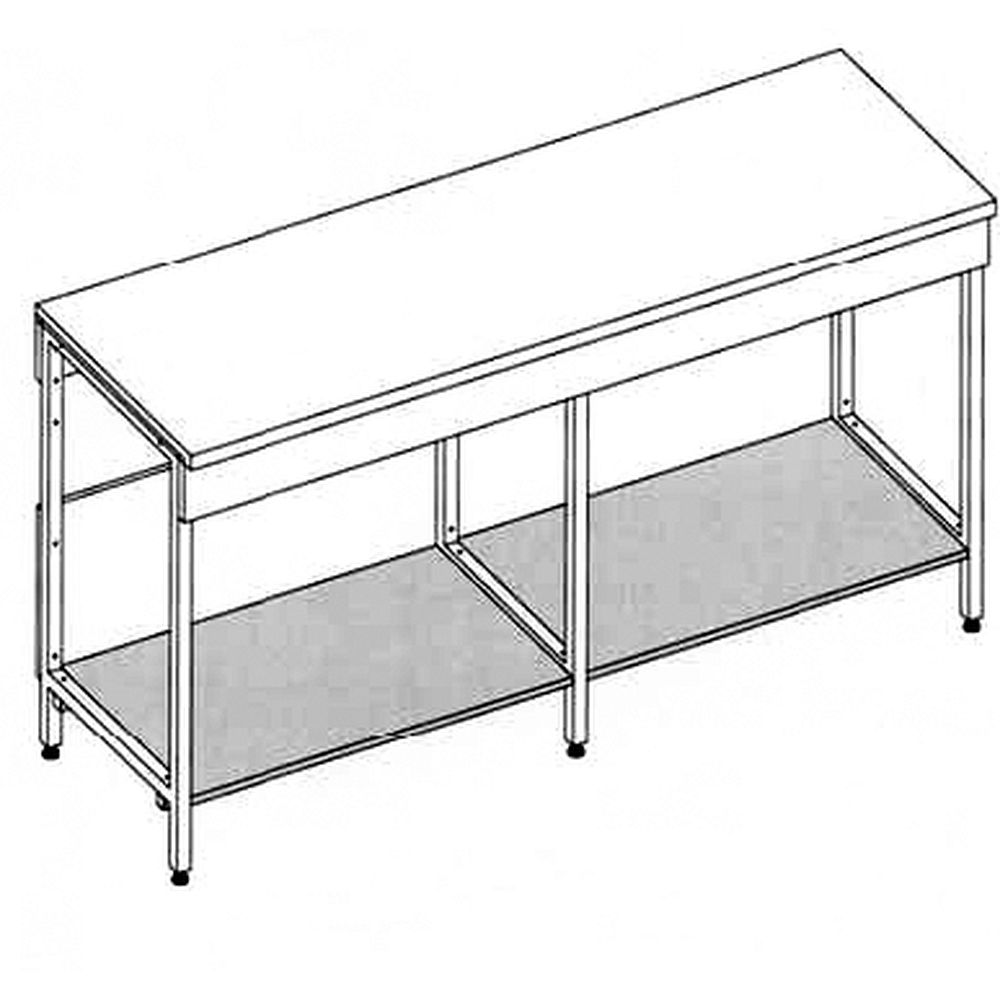 Tablettes en mélaminé sous paillasse