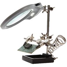 Lampe-loupe 3ème main, support pour fer à souder