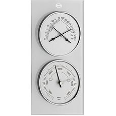 Station météo mécanique d'intérieur en verre mat thermo-hygro-baromètre