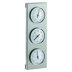 Station météo mécanique d'extérieur en inox thermo-hygro-baromètre