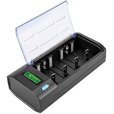Chargeur de piles NiMH R03, R06, R14, R20 et 9V