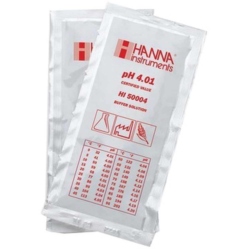 Solutions tampon pH en sachets exactitude ±0,01- HANNA®