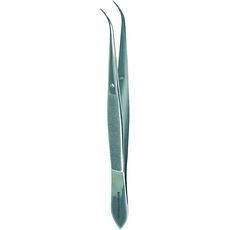 Pinces brucelles courbée pointues avec guide, en inox