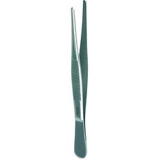 Pinces brucelles droites avec griffe, en inox