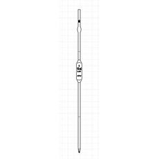 Pipettes jaugées à bulbe en verre classe B, 2 traits