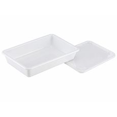 Bacs en polyéthylène haute densité HDPE blanc avec couvercle en polypropylène translucide