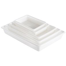 Bacs plats en polyéthylène blanc