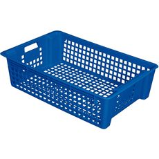 Caisse ajourée empilable emboîtable en HDPE bleu