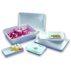 Bacs en mélamine avec couvercle transparent