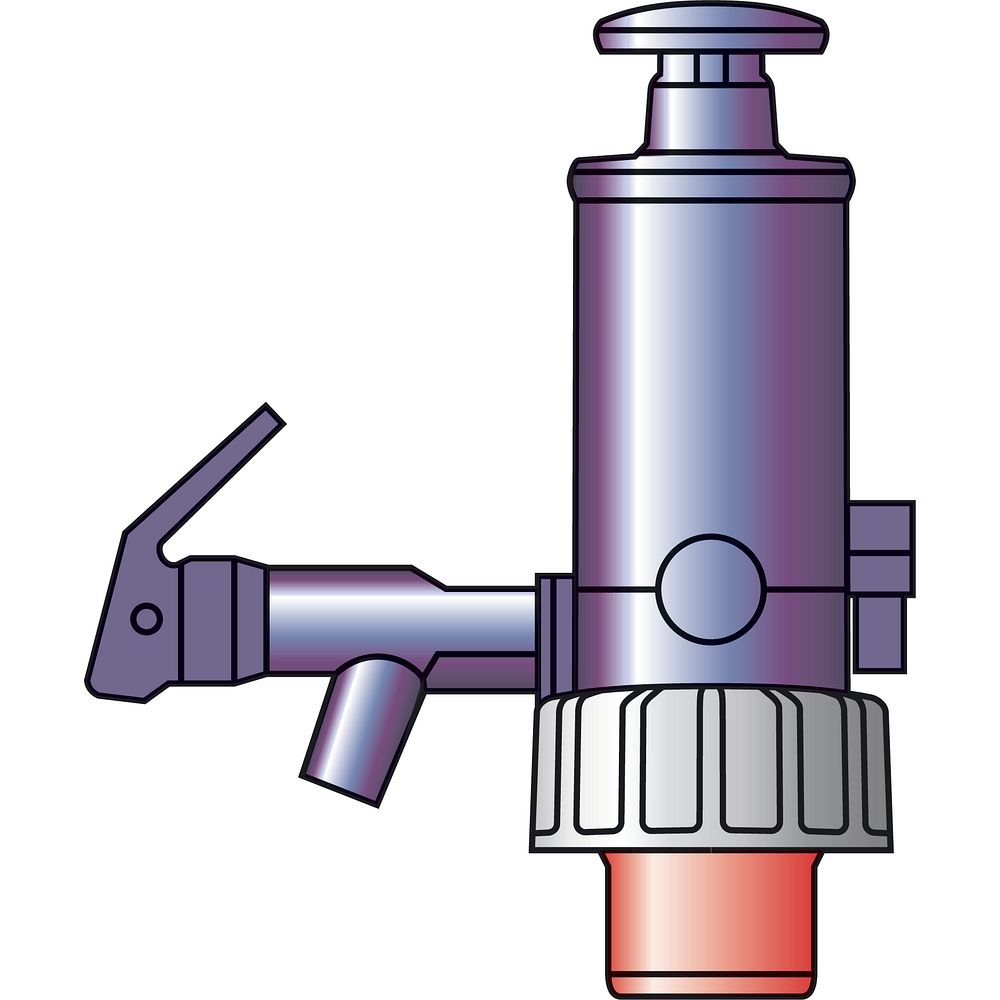 Pompe distributrice avec raccord expansif