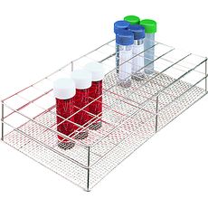 Portoirs inox forme basse pour flacons et godets