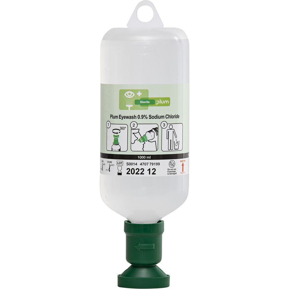 Flacons lave-œil avec solution de chlorure de sodium stérile