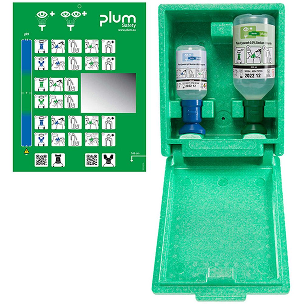 Coffrets lave-œil étanches combinées solution chlorure de sodium et solution pH neutre