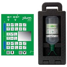 Stations lave-œil portables avec flacons de solution de chlorure de sodium