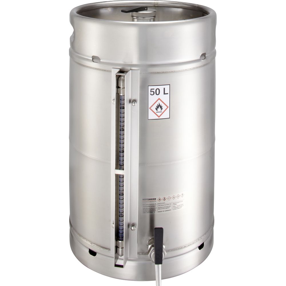 Fûts de stockage de sécurité en inox avec jauge de niveau et robinet de vidange