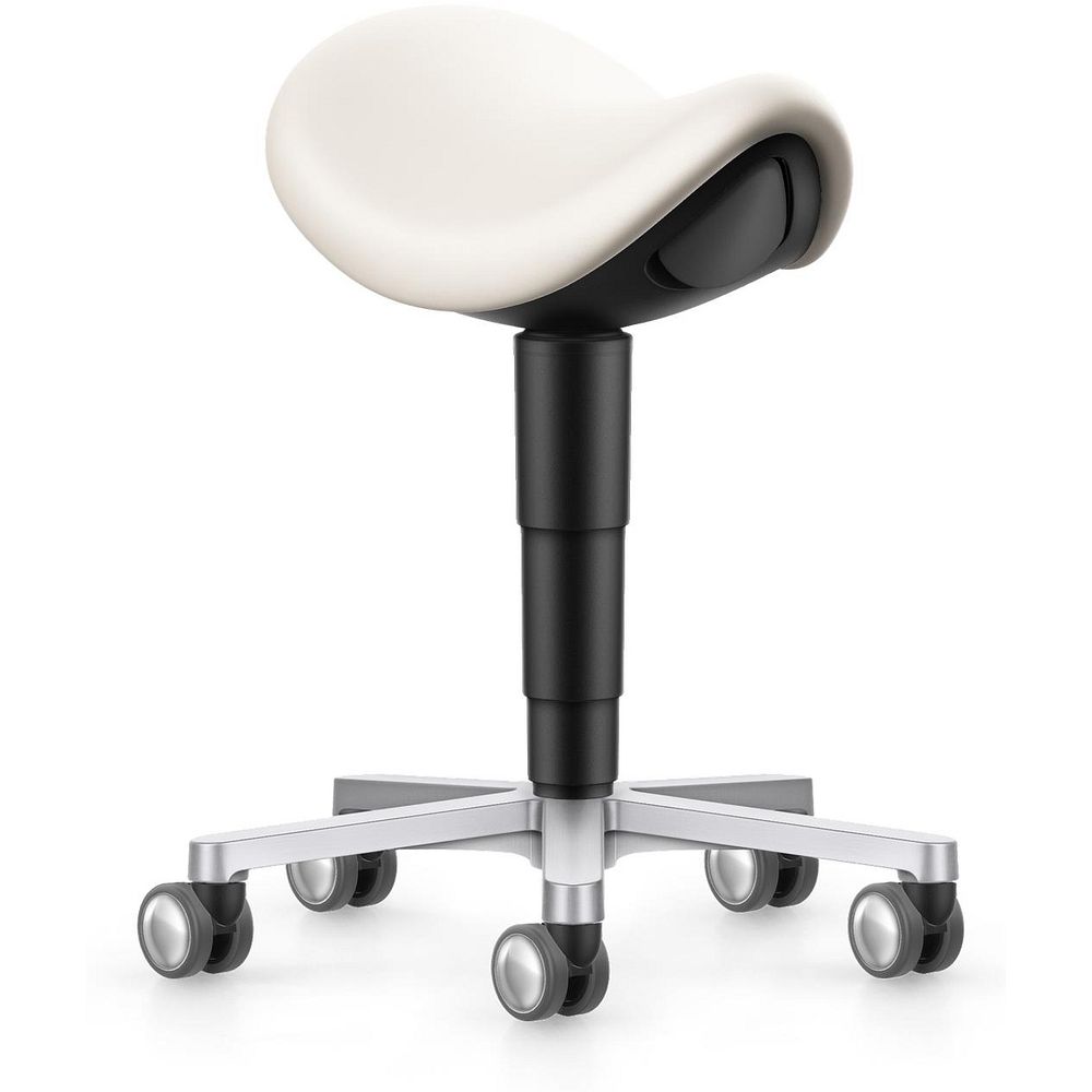 Tabourets Selle Laboratoire/Médical, piètement en aluminium poli