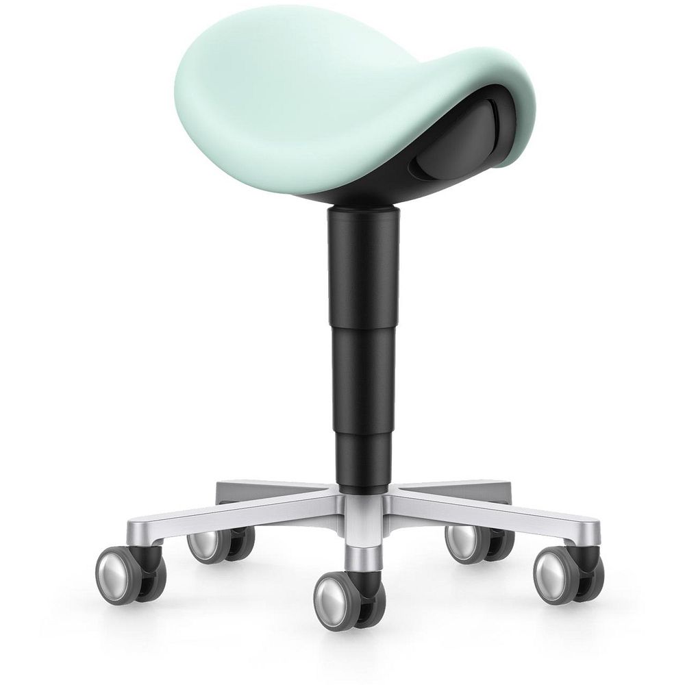 Tabourets Selle Laboratoire/Médical, piètement en aluminium poli